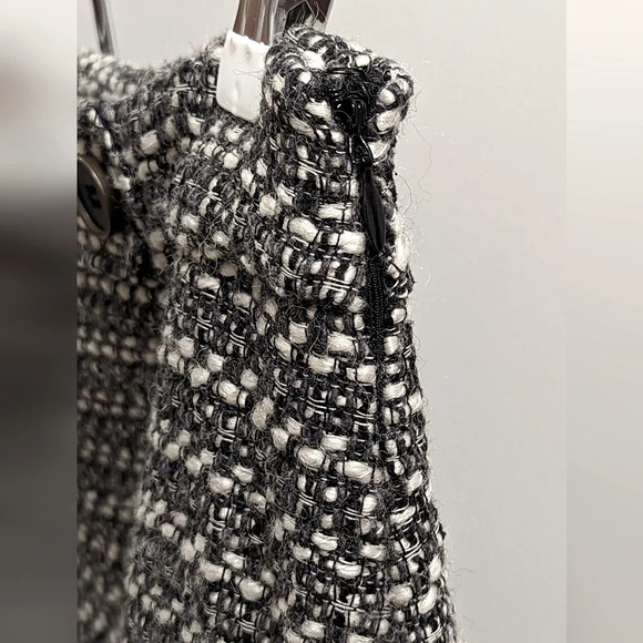 Ann Taylor LOFT Black White Tweed Career Office Mini Skirt Size 6 Petite - Picture 3 of 6